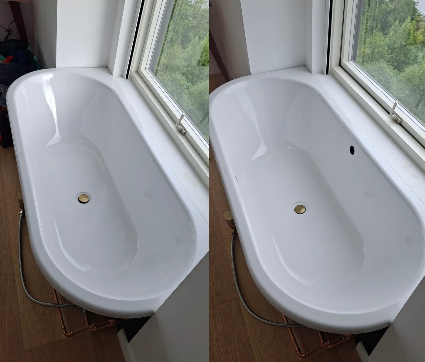 Bath Filler & Overflow drilling on Bette titanium steel bath