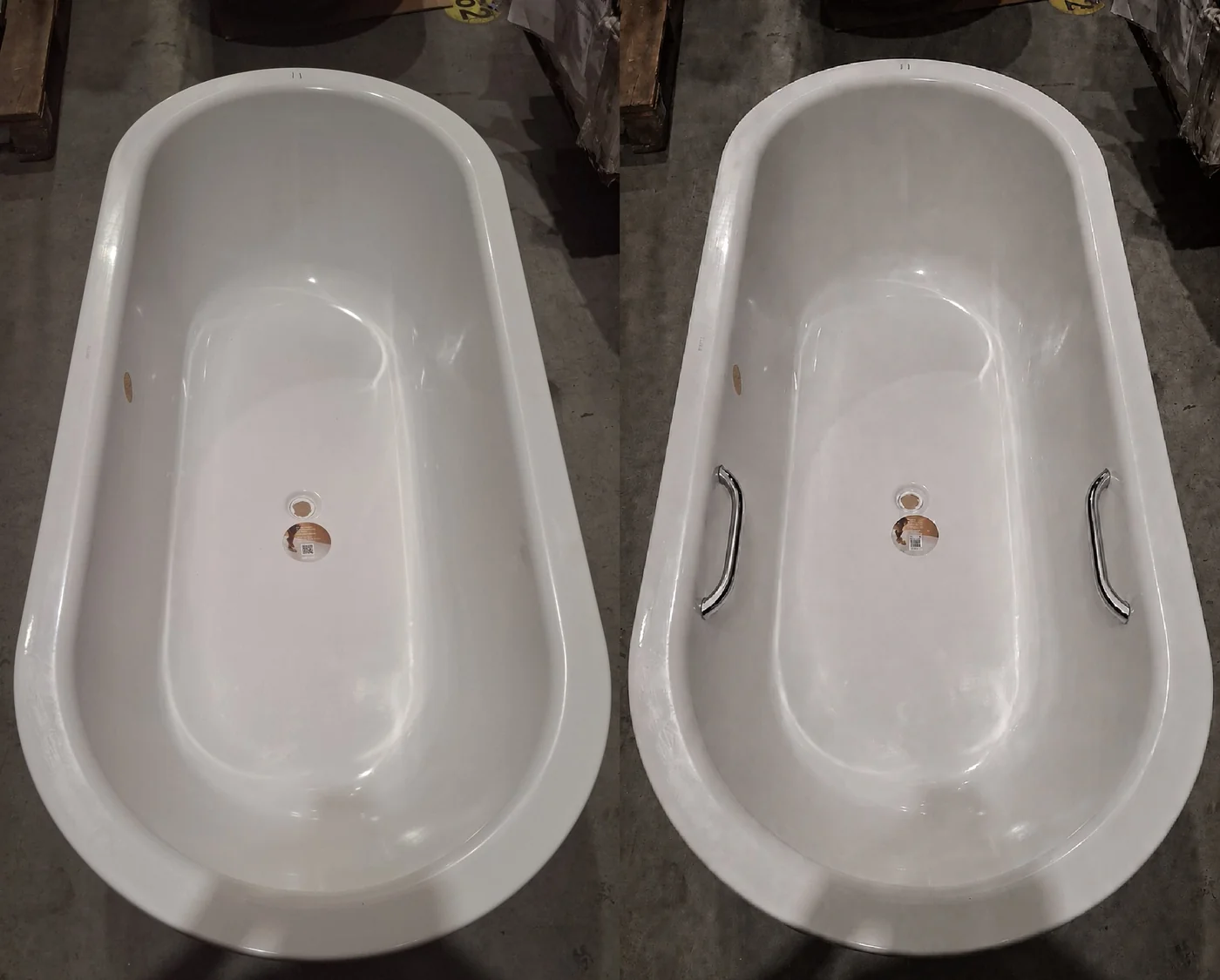 Grips drilling on Bette titanium steel bath
